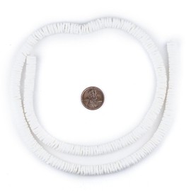 TheBeadChest Matte White Shell Heishi Beads 8mm 24 Inch Strand