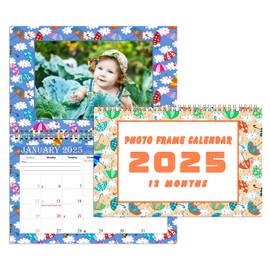 2025 Photo Frame Wall Spiral-bound Calendar (Add Your Own Photos) - 12 Months Desktop/Wall Calendar/Planner - (Edition #014)