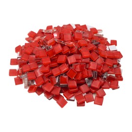 Yuvori 1.1 lbs Square Crystal Mosaic Tiles, 0.39 inch, Iridescent & Crystal Glass, DIY, Bathroom, Kitchen, Living Room, Balcony Decor (Red)