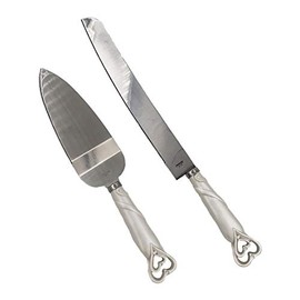 Fashioncraft - Juego de cuchillo y servidor para pasteles de boda, con corazón entrelazado, 2 unidades