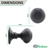 EAI Beehive Reeded Black Door Knob Set | 1 Pair