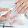 Mrltau 24 Pieces Spring Press On Nails Short, Skin Colour