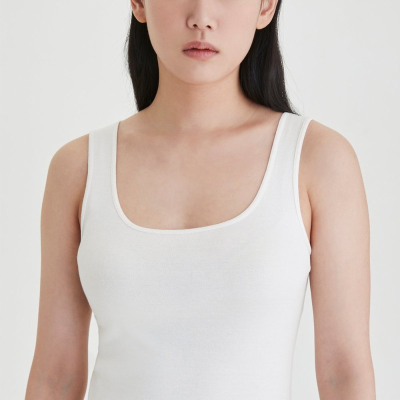 JAJU [JAJU] Women's Cotton Tank Top 3-Pack_White