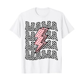 Checkered Mama Racing Birthday Party Race Car Pit Crew Mama T-Shirt