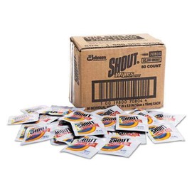 Shout 686661 Wipe & Go Instant Stain Remover, 4.7 X 5.9, 80 Packets/Carton
