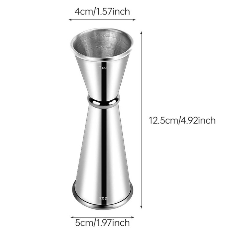 Delgeo Stainless Steel Cocktail Jigger (1oz/2oz without graduation)