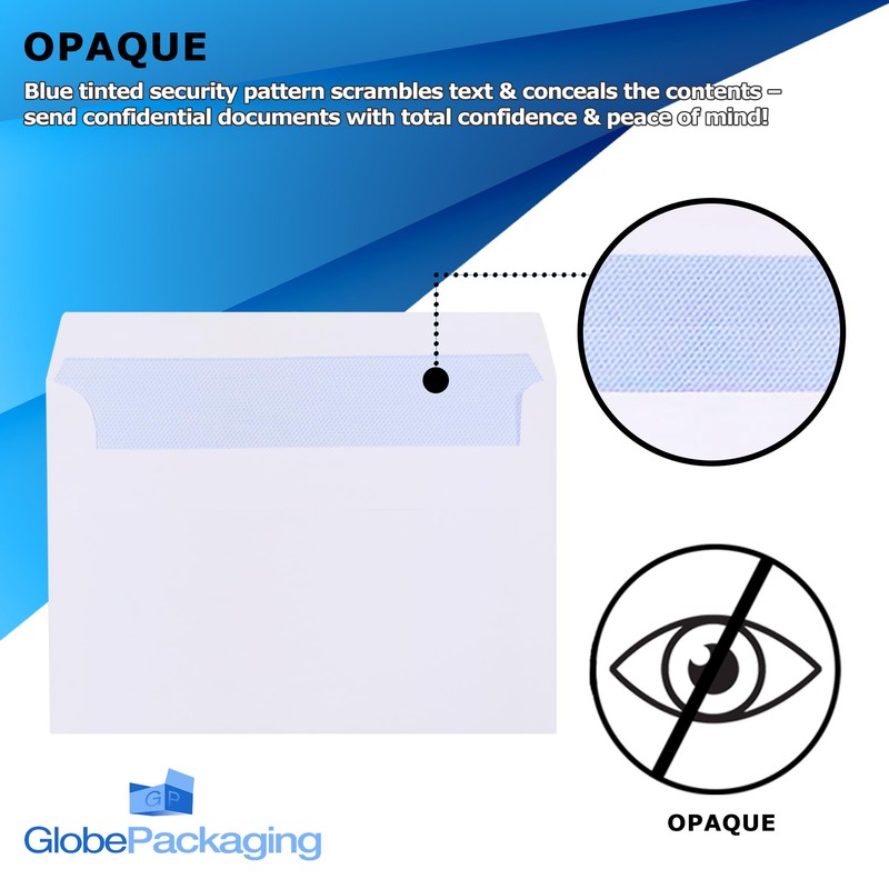 GP Globe Packaging 50 x C6 A6 White Plain Self