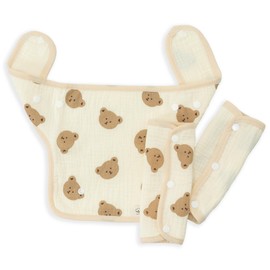 Plunmoln Baby Carrier Strap, Drool Cover, Water Absorbent, Waterproof, 3-Piece Set, 100% Cotton, Baby Stroller (G)