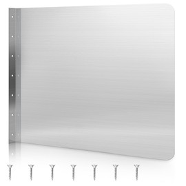 Amylove Stainless Steel Splash Guard Stainless Steel Wall Mount Splash Guard with Screws Splash Guard for Sink Bathroom Sink Side Splash Sink Splash Protector for Kitchen Restaurant(26 x 20 Inch)