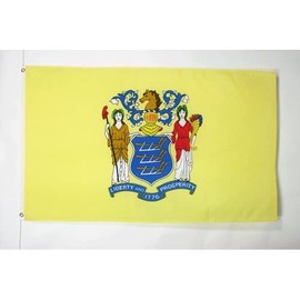 AZ FLAG - New Jersey Flag - 2x3 Ft - 100D Polyester Us State Of New Jersey Banner with Two Metal Grommets - Fade Resistant - Vivid Colors - 2' x 3' Feet - 90x60 Cm