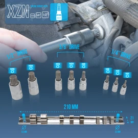 XZN Multi-Tooth Socket Spanner Set I M4 M5 M6 M8 M10 M12 M14 M16 I 8 Pieces Spline Bit Set