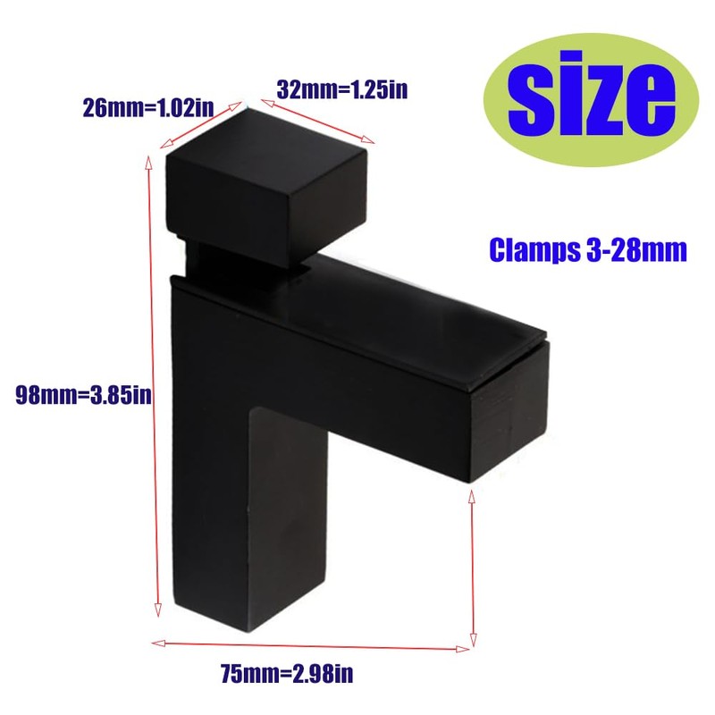 TEYOUQU 2 Piece Adjustable Wood Glass Shelf Bracke F Type