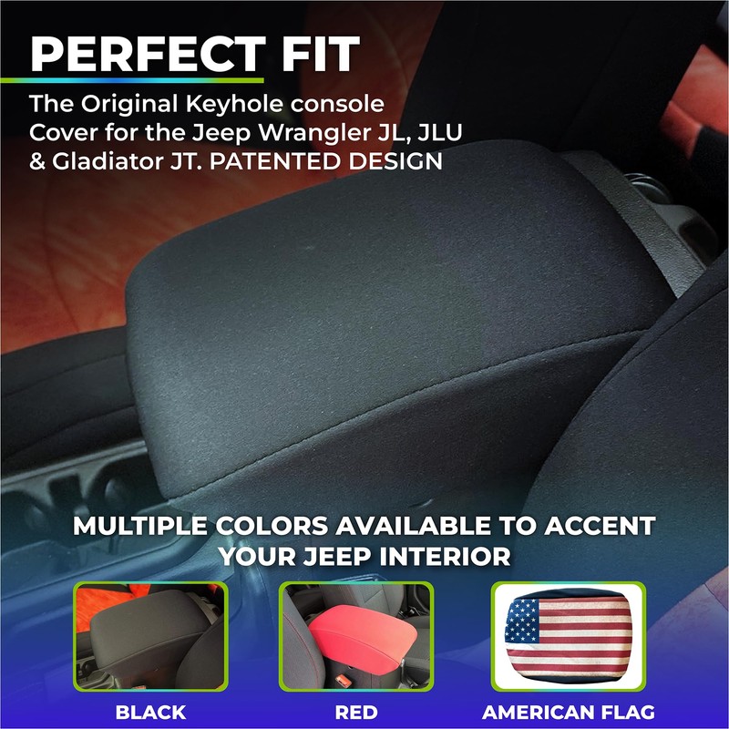 Koverz Neoprene Console Cover Armrest Pad with Keyhole Compatible with
