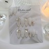 White wedding stone handmade nail tip♀ - Midi Ballet /