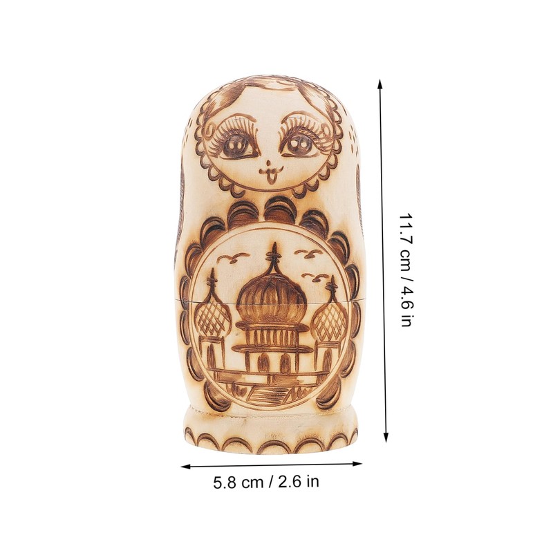 Kisangel Russian Stacking Dolls Handmade Wooden Nesting Dolls Double-Headed Eagle