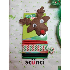 scünci Scunci Holiday Set Christmas Tree Headband W Ears Elastics Bows & Stickers