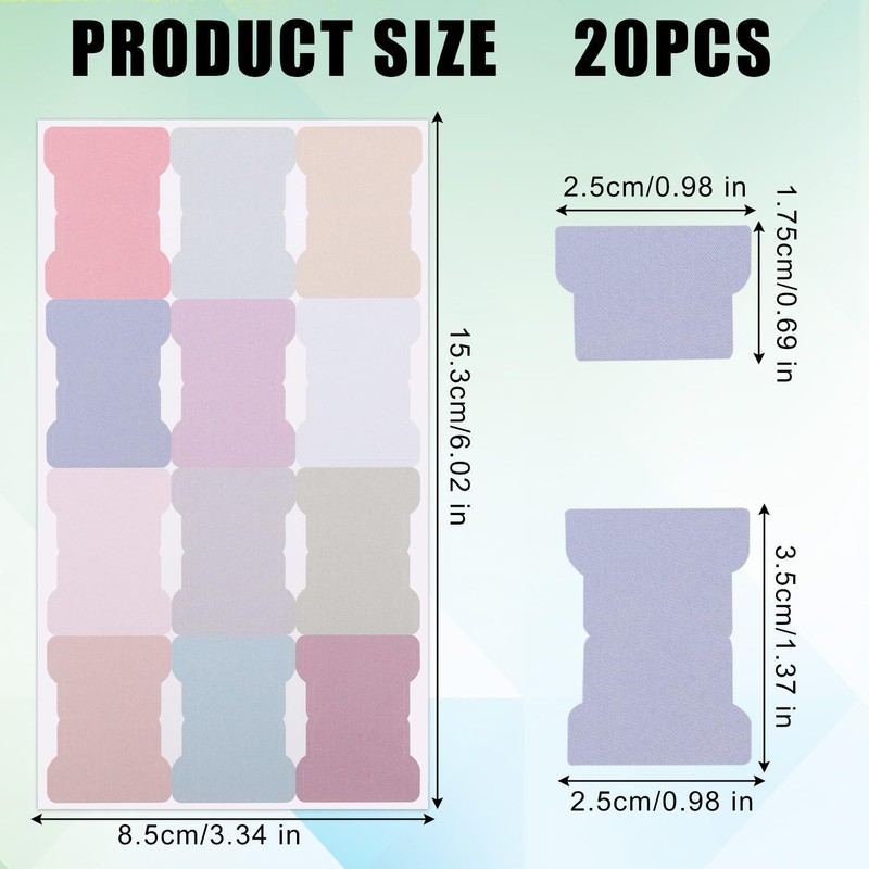 20 Sheets/240 Pieces Sticky Index Tabs, Double Sided Book Page