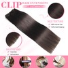 Clip in Hair Extensions Real Human Hair, Seamless Human hair