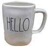 Rae Dunn White Ceramic Mugs Coffee Cup (Hello)