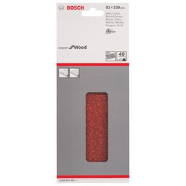Bosch 2608605583 Sander Sheet for Wood, Unpunched Clamped, 93mm x 230mm, P40 Grit, Blue, Pack of 10