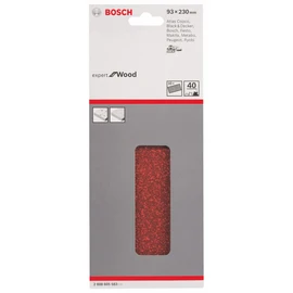Bosch 2608605583 Sander Sheet for Wood, Unpunched Clamped, 93mm x 230mm, P40 Grit, Blue, Pack of 10