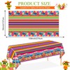 Qpout 3 Pieces Different Mexican Fiesta Tablecloth Disposable Plastic Table