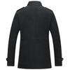 wantdo Men's Wool Melton Walking Coat Windproof Jacket Overcoat Black