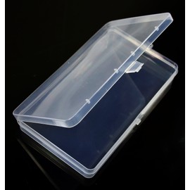 Paialco Clear Plastic Flat Rectangle Storage Box for Beads and Tools, 4-Inch by 7-Inch