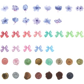 allydrew 3 Rolls Decorative Washi Tape Stickers for Scrapbooking, Stationery, Diary, Card Making (300 pcs), Bows, Seals, Violets