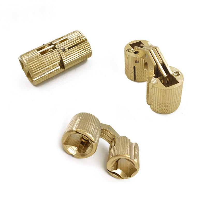 MIAO JIN 12 Pcs 10mm Brass Barrel Hinges Hidden Invisible