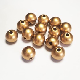 WLIANG WLIANG 100 Pcs 20mm Golden Wooden Beads, Unfinished Round Bulk Spacer Wood Beads for DIY Crafts, Garlands Farmhouse Decor, Jewelry Bracelet Necklace Making, Christmas Holiday Decoration