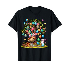Bearded Dragon Bunny Easter Eggs Cute Tree Funny Hunting Egg T-Shirt