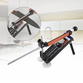 Professional Kitchen Knife Sharpener System Kit, Stainless Steel Kitchen Knives Sharpen Tool Fix-Angle With 4 Whetstones (180＃，400＃，800＃，1500＃)