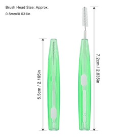 Cepillo Interdental de 60 Uds, Práctico Limpiador de Tirantes Finos con Mango de PP para Adultos Y Niños, Cuidado de Ortodoncia(Verde)