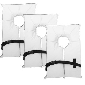 3 Pack Coast Guard Approved Life Jackets for Adults. High Visibility Color Type II Keyhole Life Vest in Classic May West Style. Compliance Flotation Device Youth Orange