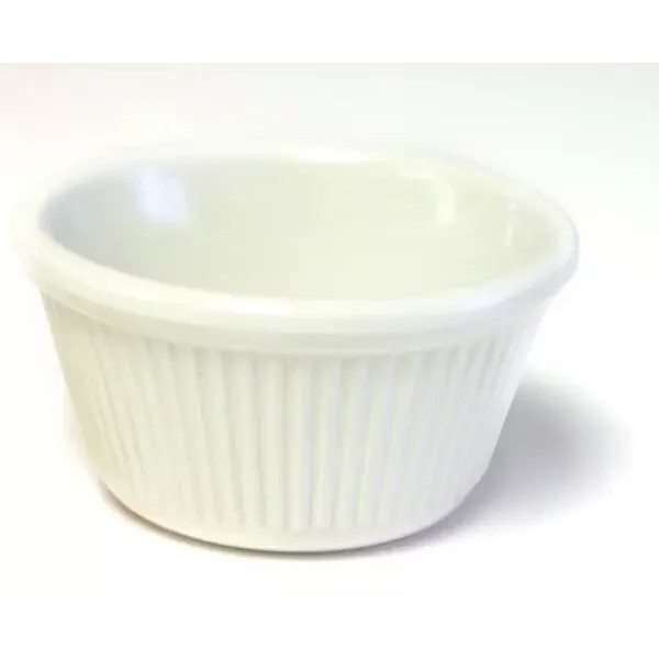Thunder Group ML509B1 2oz White Melamine Fluted Ramekin - 1