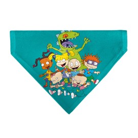 Rugrats Pet Bandana Rugrats Kids Group Pose and Title Logo Blue Slip On Collar Bandana Only
