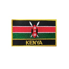 NIUYIBAO 1 parche de bandera de Kenia para planchar o coser bordado táctico militar nacional de Kenia (Kenya)