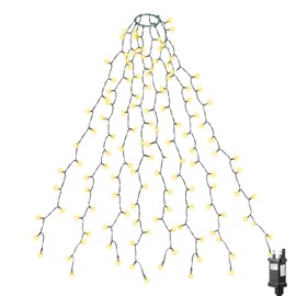 SALCAR Christmas Tree Lights, 2m x 8 Strands 280 LEDs Fairy Lights for 6-8ft Christmas Tree, Easy to Install Tree Decoration Light String for Indoor and Outdoor, 8 Modes - Warm White