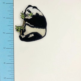 Unbranded Small PANDA BEAR cub eating bamboo PATCH IRON-ON embroidered/ velvet NEW 2"x2.5"