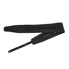 DER BANDMARKT High-Quality Suede Guitar Strap with Engraving | Suede Guitar Strap for Electric Guitar, Western Guitar, Acoustic Guitar or Bass | Electric Guitar Strap with Laser Engraving, black