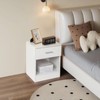 Deuxff Bedside Table,Sofa Table with Metal Handles,Wooden Bedroom Bedside Cabinet