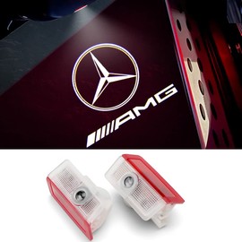 Car Courtesy Fade-Free Welcome Light, Door Lamp Logo, Courtesy Lamp, Courtesy Light, Car LED Logo Projection, HD, No Color Fading, Compatible with A/C/E/GLA/GLC/GLS/GLE CLASS w176/w177/w205/w212/w213
