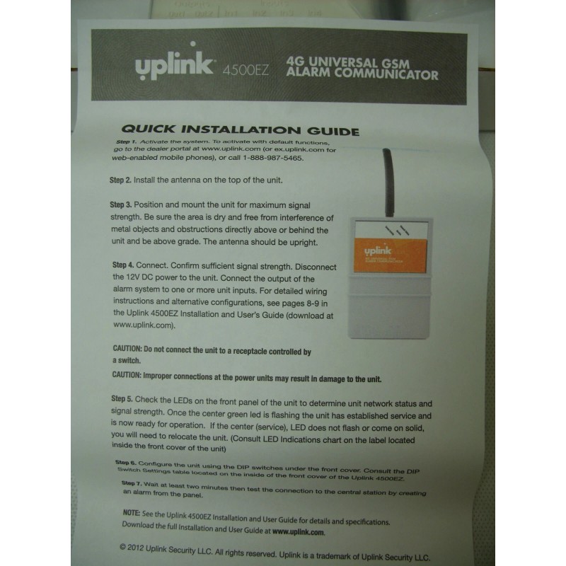 UPLINK 4500EZ 4G Universal Cellular Alarm Communicator - NEW