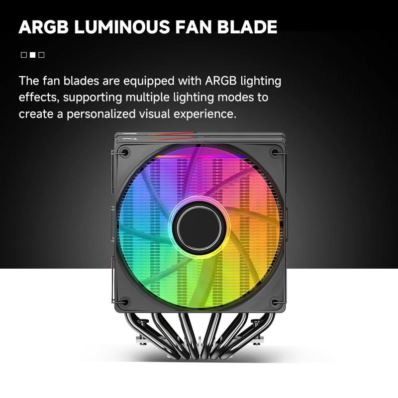 Jungle Leopard KF620-DGT CPU Air Cooler, Dual ARGB PWM Fans,