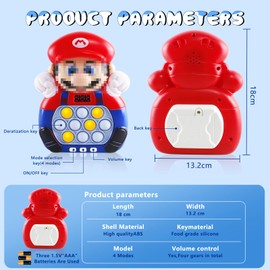 Milygobam Pop It Game, Electronic Pop It, Pop Puzzle Game Machine, Pop Game Fidget Toys, Quick Pop Game, Bubble Game,Light Up Pop Games Gift for Boys, Girls, Adults (Red)