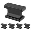 Cionyce 5 Pack Matte Black Rectangle Cabinet Knobs, Classic Dresser