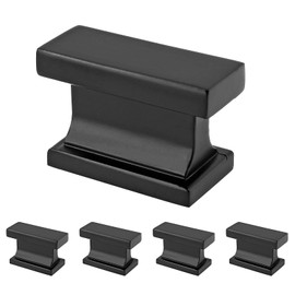 Cionyce 5 Pack Matte Black Rectangle Cabinet Knobs, Classic Dresser Knobs for Drawer Cupboard