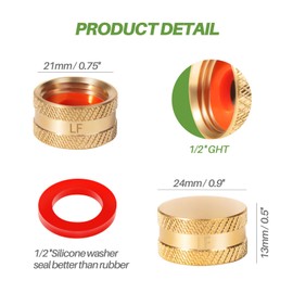 Litorange 2 Pcs Lead-free Brass Compression Blanking Nut, 1/2-inch BSP Blanking Cap for Washing Machine Hot, Cold, Central Heating Pipework, Compressed Air and Gas Applications