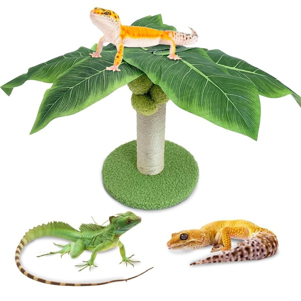 PINVNBY Fake Reptile Plants Terrarium Coconut Tree Amphibian Habitat Decor,
